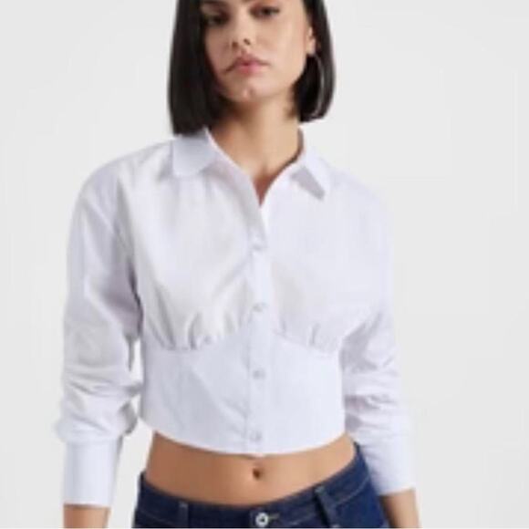Abercrombie Black Cropped Button Down - Picture 5 of 5